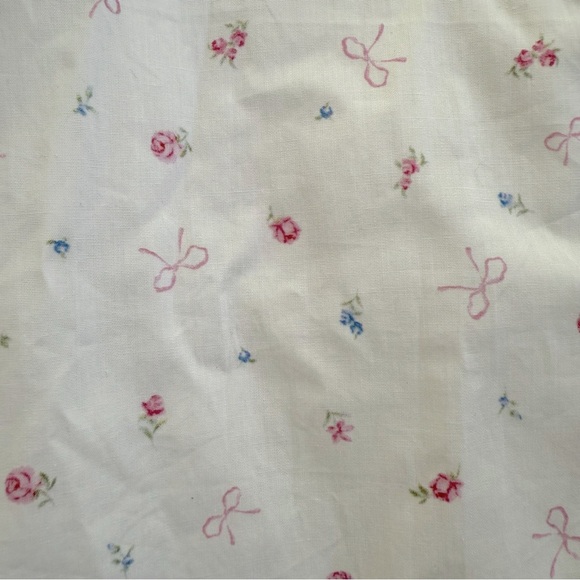 🆕 100% Cotton White Floral & Bows Coquette Corset Mini Dress - Picture 7 of 11